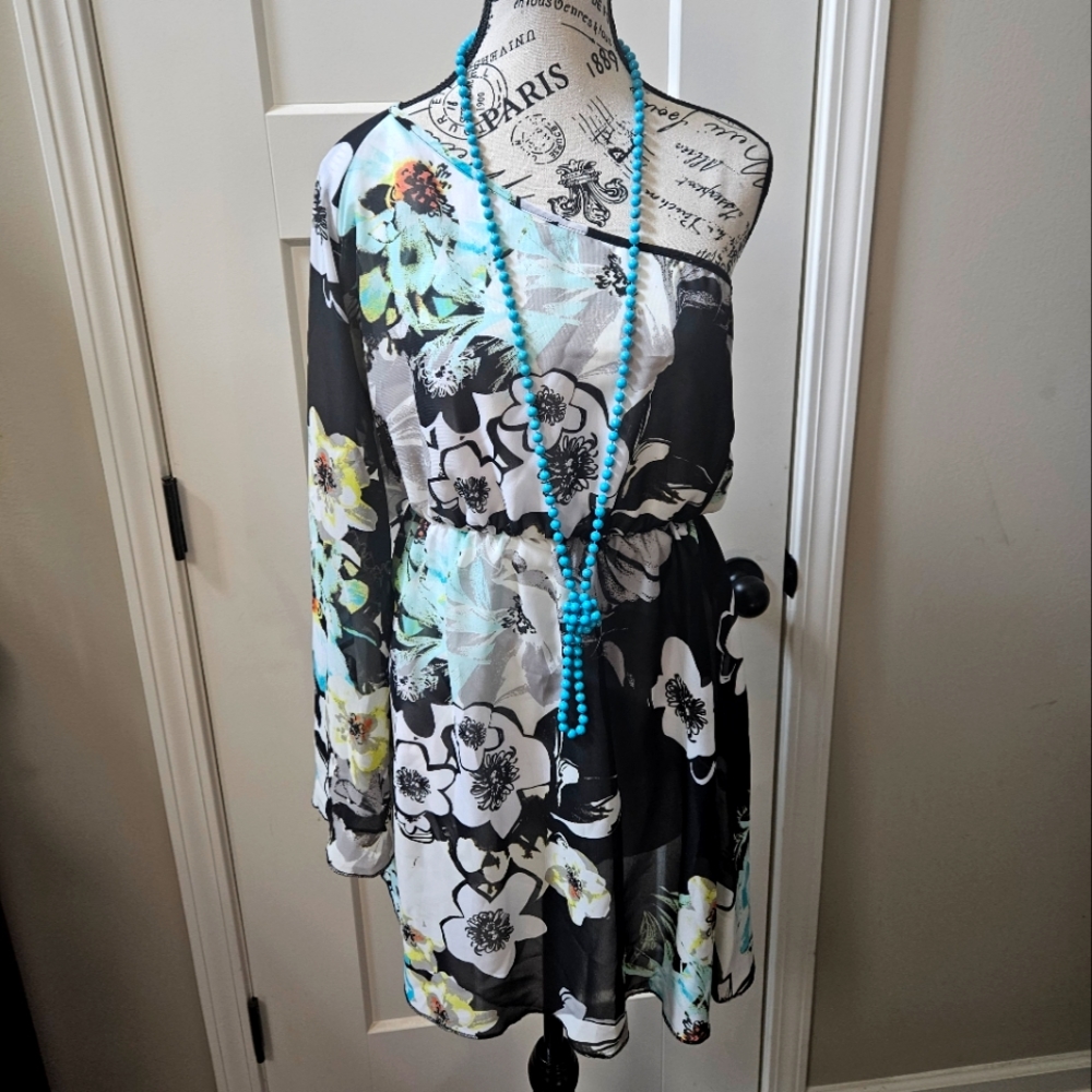 Ruby Rox One Shoulder Floral Dress